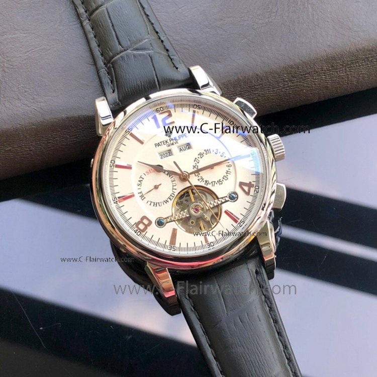Patek Philippe Tourbillon Copy Watch Rose Gold Markers